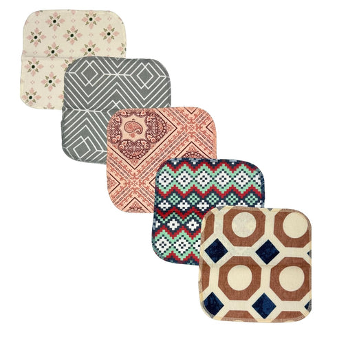 1 Ply Moroccan Tile Flannel Washable Kids Lunchbox Napkins 8x8 inches 5 Pack - Little Wipes (R) Flannel- Proudly Made in the USA!...