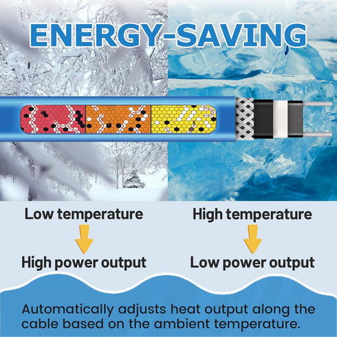 Heating Tape for Water Pipes with Thermostat, Heat Trace for Metal And Plastic Home Water Pipes YeloDeer, 120V Electric Pipe Heat Tape for Pipe Fr...