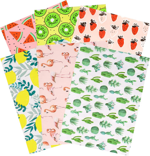 WRAPAHOLIC Wrapping Tissue Paper - 60 Sheets 14 x 20 Inch Fruit and Flamingo Tissue Paper Bulk for Gift Wrapping, Arts & Crafts, Packing and Decor...