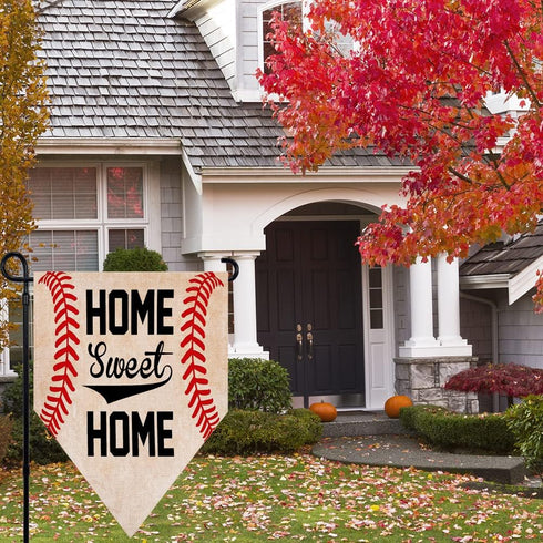 Home Sweet Home Baseball Garden Flag Vertical Double Sided Outdoor Yard Outdoor Decoration 12.5 x 18 Inch...