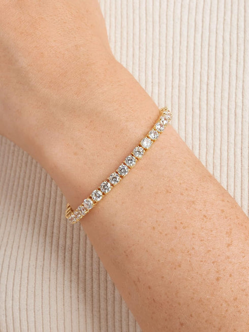 Amazon Essentials Plated Sterling Silver Round Cut Cubic Zirconia Tennis Bracelet (previously Amazon Collection)...