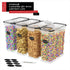 DWËLLZA KITCHEN Cereal Containers Storage 4 Pack 135 fl. oz Cereal Dispenser Airtight Food Storage Containers BPA-Free Pantry Organization and Sto...