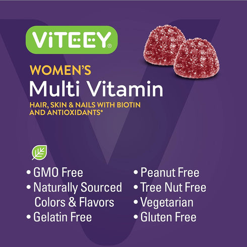 Womens Multivitamin Gummies - Immune Support - 12 in 1 Essential Daily Vitamins & Minerals - Vitamin A, C, D3, E, B6, B12, Folic Acid, Biotin, Cal...