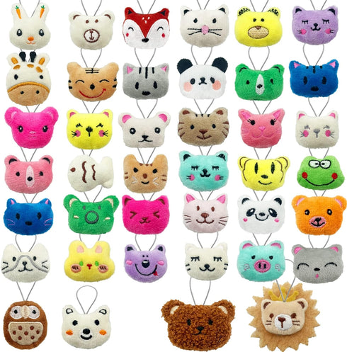 40 PCS Mini Animal Plush Toys Set Cute Small Animal Stuffed Toy Keychain for Party Favors Keychain Ornament for Goody Bag Easter Egg Stuffers Carn...