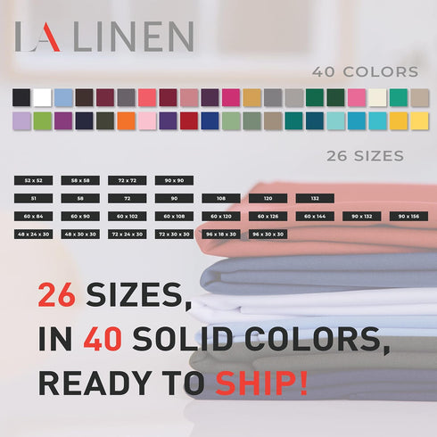 LA Linen Polyester Poplin Washable Square Tablecloth, Stain and Wrinkle Resistant Table Cover 72x72, Fabric Table Cloth for Dinning, Kitchen, Part...
