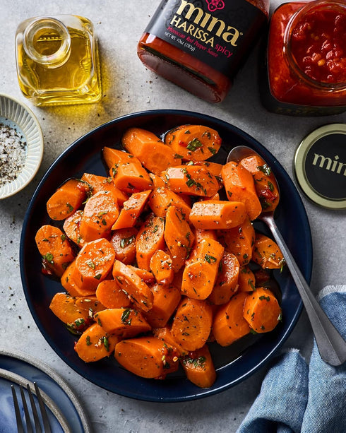 Mina Harissa Hot Sauce, Gourmet Moroccan Heat, Homestyle Spicy Red Chili Harissa Paste with Tangy Twist, 10 oz (Pack of 2) Harissa Sauce, Excite Y...