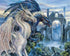 ARAZADR Cross Stitch Kits-Embroidery Stamped Cross Stitch Kits for Beginners Adults Blue and Wite Dragon Printed Pattern Animals Counted Stitching...