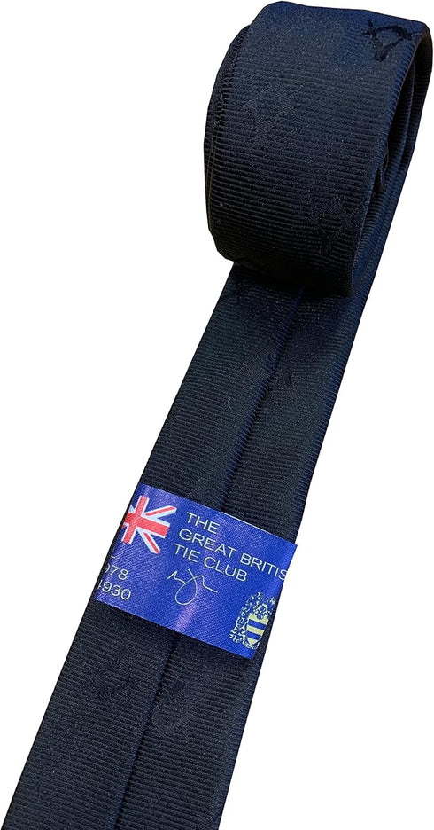 Men's Freemasons Masonic Black Woven Skinny Narrow Width 2" Neck Tie, Black...