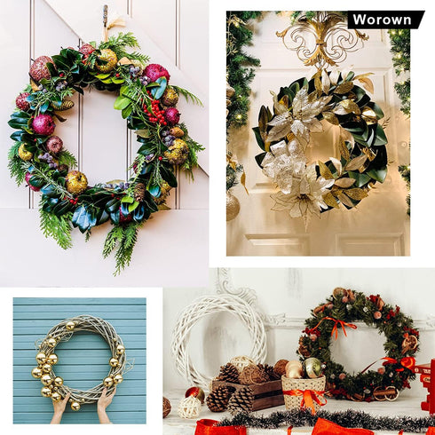 Worown 6 Pcs 10 Inch Floral Wreath Hoops, Silver Metal Rings for Making Wedding Wreath Decor and Wall Hanging Craft...