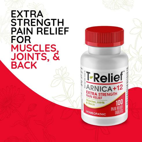 T-Relief Extra Strength Pain Relief Arnica +12 Natural Relieving Actives for Back Pain Joint Soreness Muscle Aches & Stiffness, Whole Body Fast-Ac...