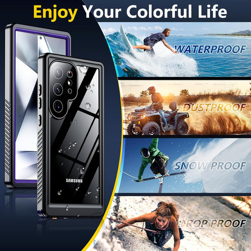 Designed for Galaxy S24 Ultra Case Waterproof, Built-in Screen Protector Full Protection Heavy Duty Shockproof Anti-Scratched Rugged Case for Sams...