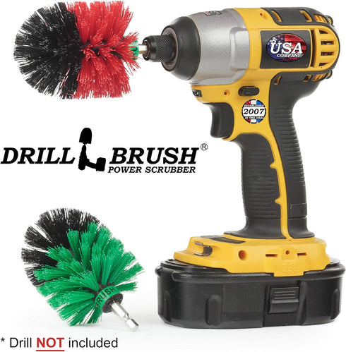 Cleaning Supplies - Drill Brush - Medium and Stiff Bristle MINI Spin Brush Kit - Kitchen Accessories - Clean and Scrub Counters, Stove, Oven, Sink...