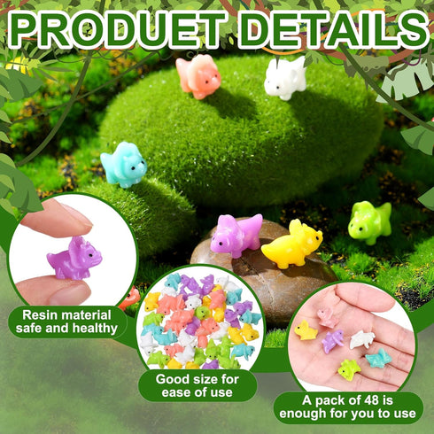 Liliful Mini Resin Dinosaur Figures Small Dinosaur Tiny Dinosaur for Mini Garden Micro Landscape Aquarium Home Decoration Dinosaur Outdoor Party F...