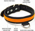 Premium Leather Dog Collar - Best Full Grain Heavy Duty Genuine Leather Collar (Orange, Medium)...