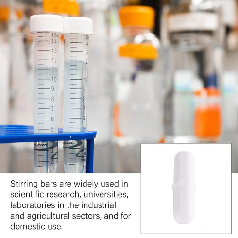 Magnetic Stir Bars,10 Pcs PTFE Magnetic Stirrer Mixer Stir Bar, 20 mm/ 0.8 Inch White Laboratory Stirrer Mixer Bar (10)...