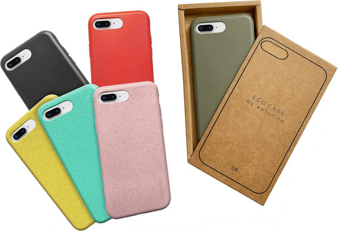 eplanita Eco Mobile Phone Case Compatible with iPhone 7 Plus and 8 Plus, Plant Fibre and Soft TPU, Drop Protection Cover, Durable and Sustainable ...