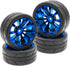 ShareGoo OD 2.55" Rubber Tires w/Plastic Wheel Rims 12mm Hex Compatible with HSP Tamiya Kyosho Traxxas Sakura WLtoys 1/10 RC On Road Racing Tourin...