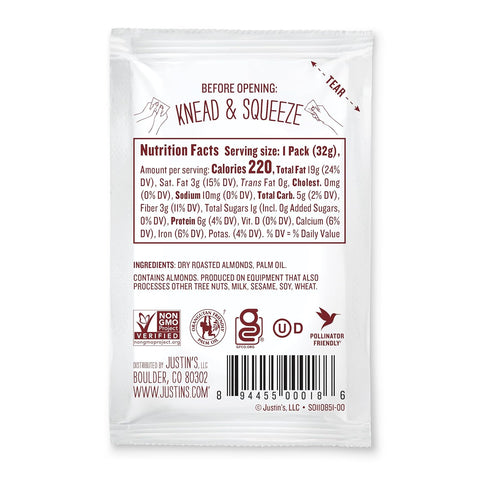 JUSTIN'S Classic Gluten-Free Almond Butter Squeeze Packs, 1.15 Ounce (Pack of 10)...