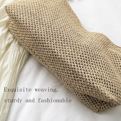 Casual Beach Tote Bag, Straw Beach Bag Fashion Shoulder Bag Crossbody Bag, For Beach Picnic Vacation...