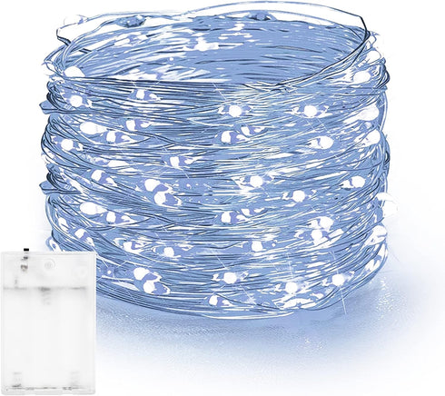 Dazzle Bright Fairy Lights Battery Operated, 20 FT 60 LED Silver Wire Waterproof Battery Operated String Lights, Christmas Decorations for Indoor ...