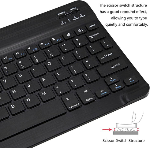 Ultra-Slim Bluetooth Keyboard and Mouse Combo Rechargeable Portable Wireless Keyboard Mouse Set for Apple iPad iPhone iOS 13 and above Samsung Tab...