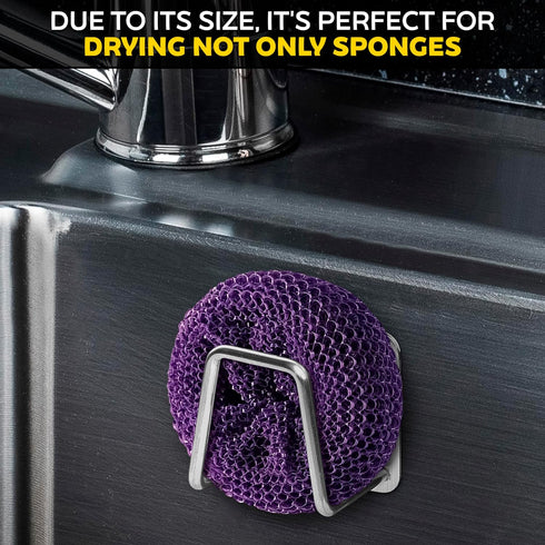 NADOBA Stainless Steel Sponge Holder for Kitchen Sink – Compact & Durable, Easy to Install, Keeps Sponge Dry, Saves Storage Space, Suitable for Me...