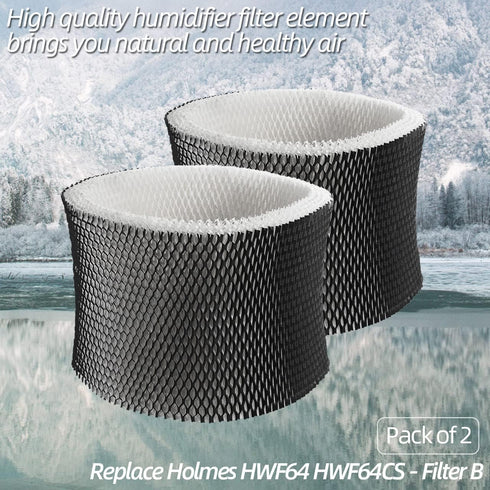 ANTOBLE 2 Pack Humidifier Filter for Holmes HWF64 HWF64CS, Model HM1730, HM1745, HM1746, HM1750, HM2200 - Filter B