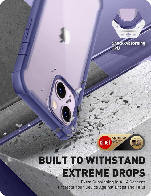 i-Blason Ares Series iPhone 14/13 Case 6.1 inch, Rugged Clear Bumper, Heavy Duty Protection with Built-in Screen Protector - Mauve...
