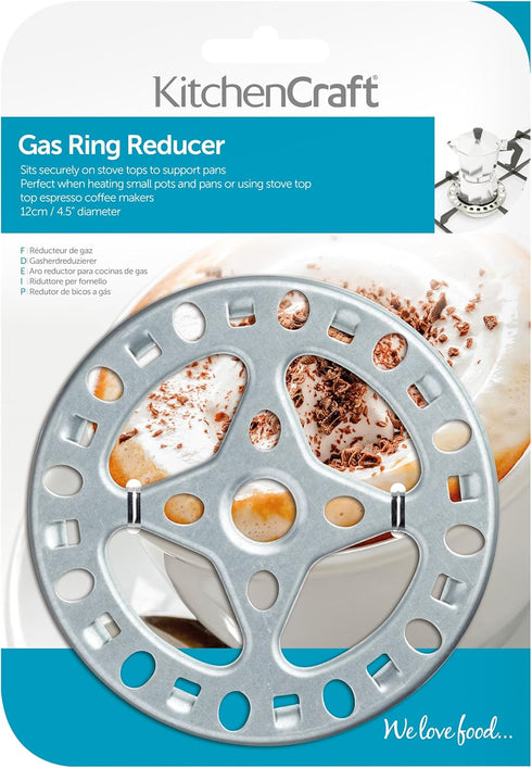 KitchenCraft Gas Ring Reducer Trivet, Galvanised Iron, 12 cm, Silver...