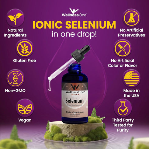 Liquid Selenium Supplement - Ionized Selenium Liquid Drops 70 mcg - Antioxidant, Cardiovascular and Immune Support - USA Tested, Vegan, Non-GMO, G...