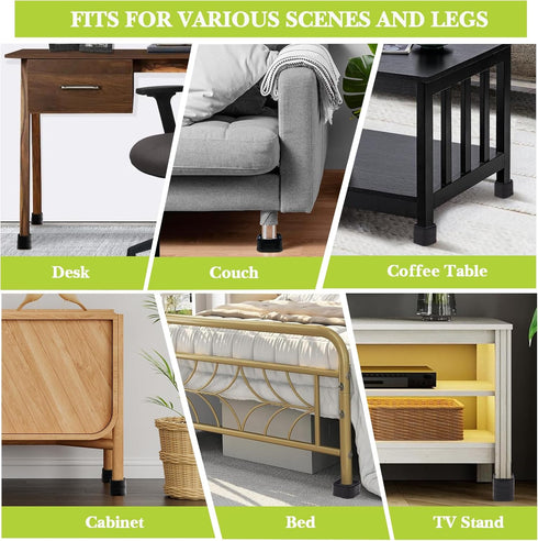 9 Pack Furniture Risers 1 Inch, Adjustable Bed Risers Heavy Duty for Table Desk Couch Chair Sofa Cabinet Bed Legs Dorm, Square Stackable Bed Raise...