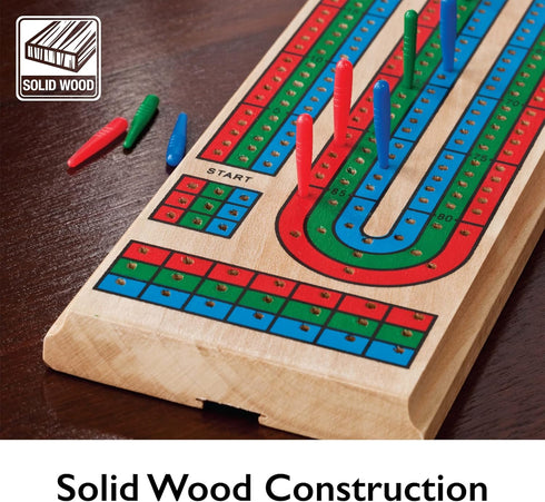 Mainstreet Classics Traditional Wooden Cribbage Board Game Set...