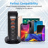 6-Port USB Wall Charger Desktop Charging Station Quick Charge,Compatible with lphone15, 14,13, 12, 11, XS, XR, X, SE, 8, 7, Ipads, Samsung Galaxy,...