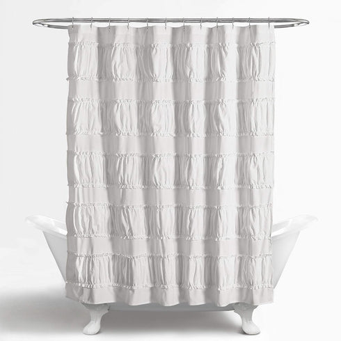 Lush Decor, 72" x 72", White Nova Ruffle Shower Curtain...