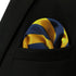 S&W SHLAX&WING Striped Pocket Squares for Men Yellow Royal Blue Stripes Accessories...