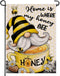 Home is Where My Honey Bumble Bee Gnome Decorative Garden Flag, House Yard Spring Summer Outside Decor, Outdoor Small Burlap Decoration Double Sid...