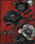 Posterizer 1 pcs-gothic art with black flowers-red background-Floral & Botanical Art-Abstract & Modern Art-Decor for Home & Office- UNFRAMED Wall ...