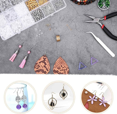 Anezus Earring Making Kit with Earring Hooks Findings, Earring Backs Posts, Jump Rings for Jewelry Making Supplies, 2320Pcs...