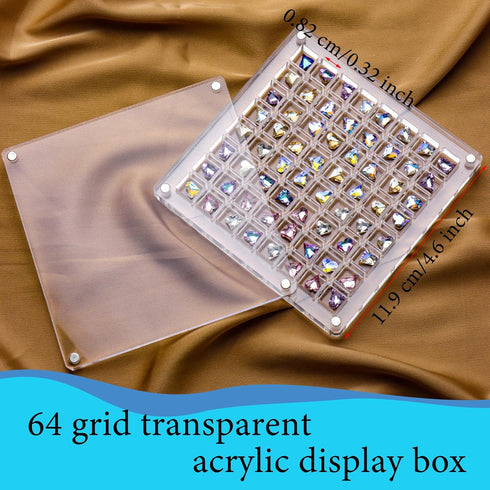 Acrylic Magnetic Display Box, Small Craft Organizers Container, Grids Clear Mini Storage Box Display Case, Display Organizer Box for Bead, Nail, J...