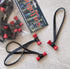 RED & BLACK "Lava" Bongo Ties - 10 Pack "Style-D" ~ Professional cable ties made of natural rubber and bamboo ~ HANDY TIES FOR CABLES AND OTHER UN...