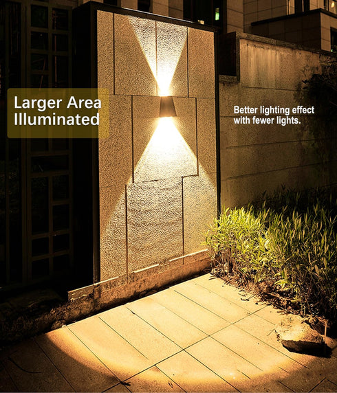 Solar Lights Decorative Up Down Outdoor Wall Sconce Light Flood Lights Dusk to Dawn Outdoor Lighting Fixture Bright Deck Lights Outdoor Waterproof...