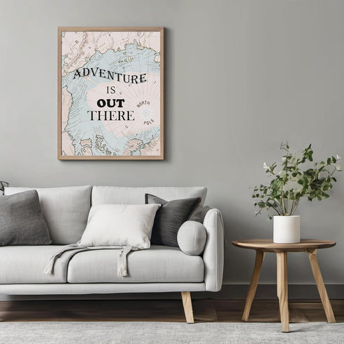 Posterizer 1 pcs-adventure is out there-Inspirational Wall Art-Holiday Poster Collection-Map Art-Decor for Beach House- UNFRAMED Wall Art...