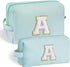 Birthday Gifts for Women Her, Initial A Travel Cute Makeup Bag Large Make Up Bag Cosmetic Bags for Women Stuff Toiletry Bag Personalized Friend Gi...