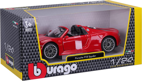 Bburago 1:24 Scale Porsche 918 Spyder Diecast Vehicle (Colors May Vary)...