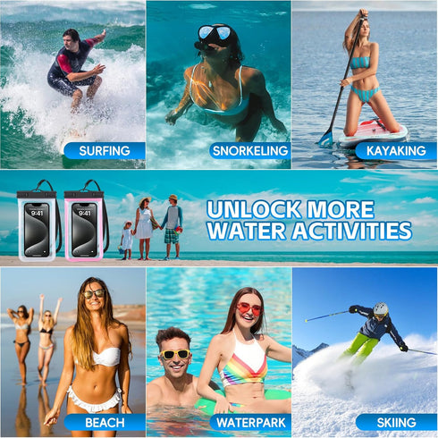 Waterproof Phone Pouch 2 Pack - IPX8 Waterproof Case for iPhone 15 14 13 12 Pro Max Plus Samsung Google Pixel, Up to 7.2 inch- Underwater Dry Bag ...