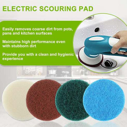 16pcs Electric Cleaning Brush Pad Set 4 Foam Pads 4 Kitchen Mats 4 Heavy Duty Pads 4 Microfibre Pads fit for Bosch Home/Garden 6033 Battery Cleani...