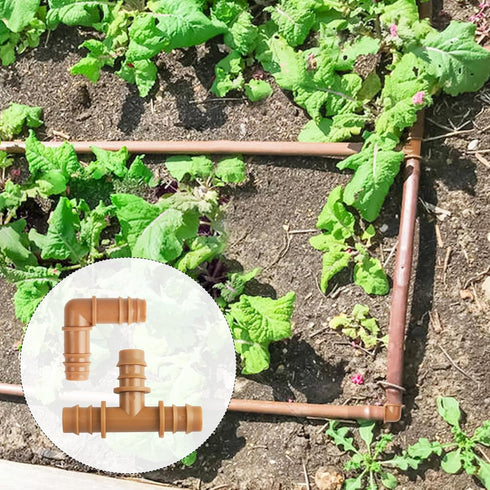 28 Pieces Drip Irrigation Fittings Kit for 1/2 Inch Tubing, 7 Couplings, 7 Tees, 7 Elbows, 7 End Cap Plugs, Barbed Connectors for Rain Bird, Compa...