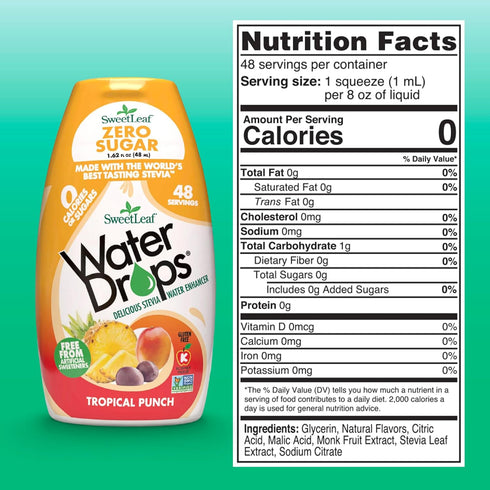 SweetLeaf Water Flavoring Drops - Stevia Water Enhancer, Sugar Free, Zero Calorie Water Additive, Contains Monk Fruit Extract, Gluten Free, Keto F...