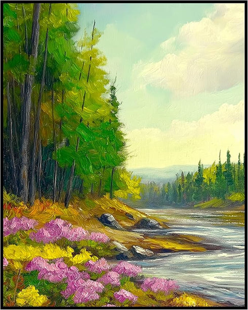 Posterizer 1 pcs-serene meadow scene in classic oil painting art style 6-Collectibles & Fine Art-Landscape & Nature Art-Gift for Men Women Teens- ...