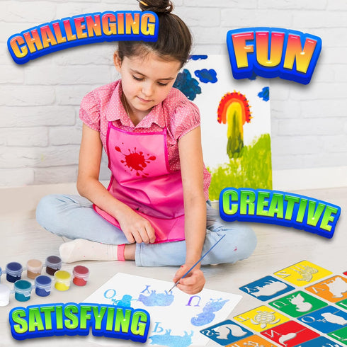 Pack of 26 Stencils for Kids | Animal Shape Stencils with Alphabet Letters | Kids Stencils for Drawing | Drawing Stencils for Kids Ages 4-8 | Kids...